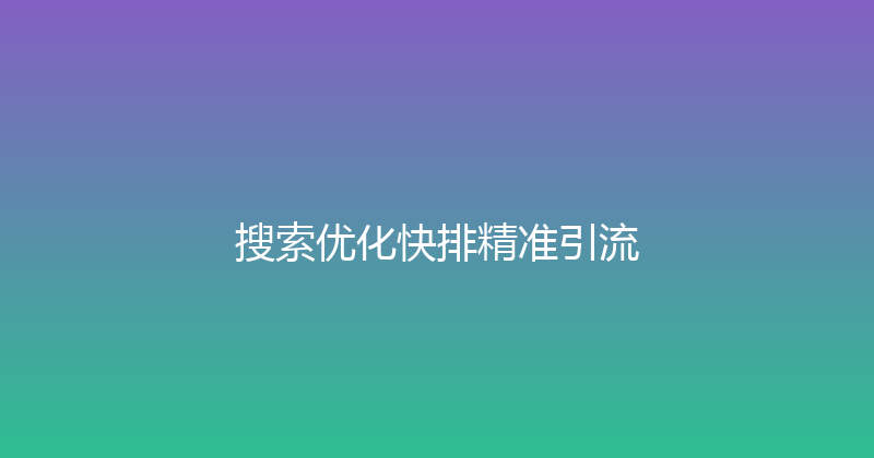 搜索优化快排精准引流 封面图