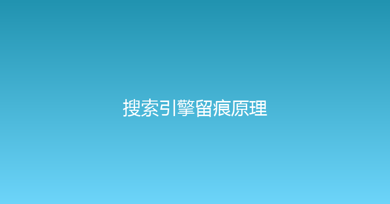 搜索引擎留痕原理 封面图