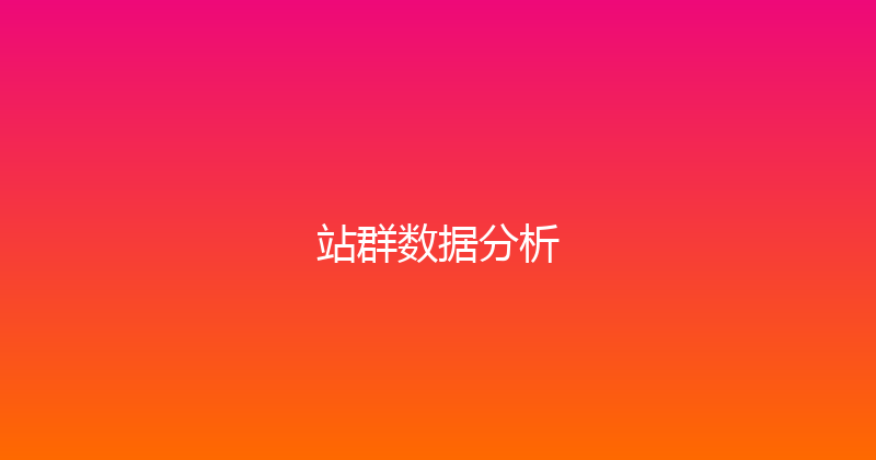 站群数据分析 封面图