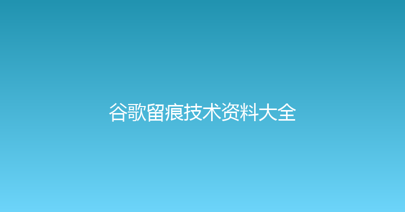 谷歌留痕技术资料大全 封面图