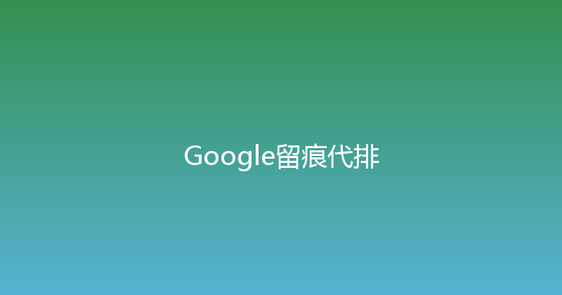 Google留痕代排 封面图