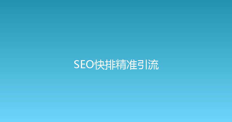SEO快排精准引流 封面图